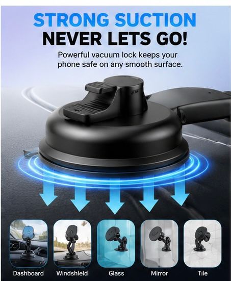 Vacuum Magnetic Suction Phone Holder