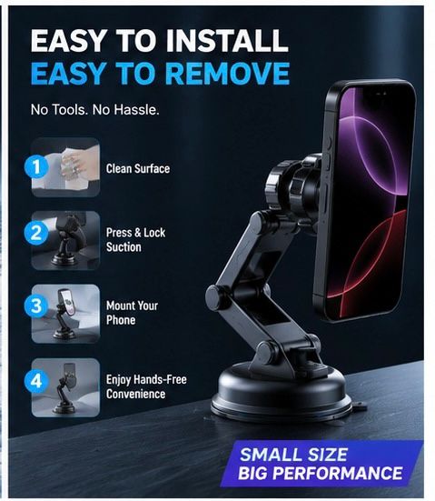 Vacuum Magnetic Suction Phone Holder